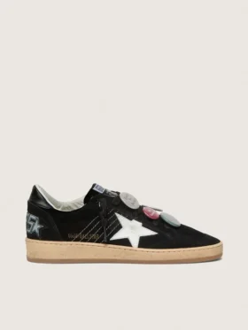 Herrenmodell „Ball Star LTD“ aus schwarzem Wildleder mit Lederwaren