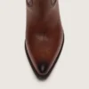 Hohe „Wish Star“-Stiefel für Damen aus braunem Leder mit Blumenstickerei