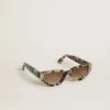 Jackie-Sonnenbrille in quadratischer Form mit Schildpatt-Muster