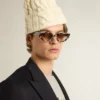 Jackie-Sonnenbrille in quadratischer Form mit Schildpatt-Muster