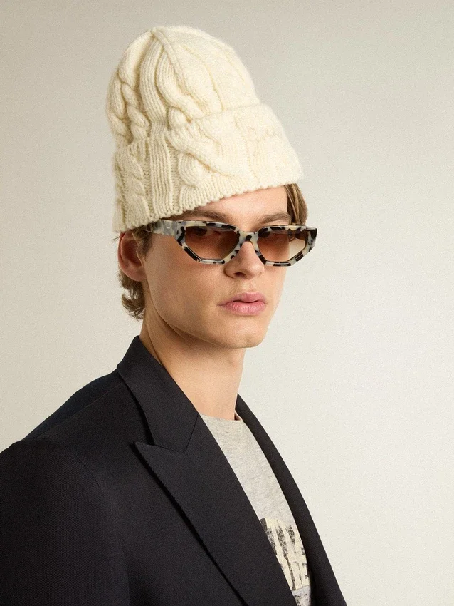 Jackie-Sonnenbrille in quadratischer Form mit Schildpatt-Muster
