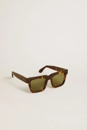 Jamie Sonnenbrille in quadratischer Form mit havannabraunem Rahmen