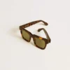 Jamie Sonnenbrille in quadratischer Form mit havannabraunem Rahmen
