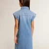 Jeanskleid für Mädchen mit Knoten vorne und Stickerei