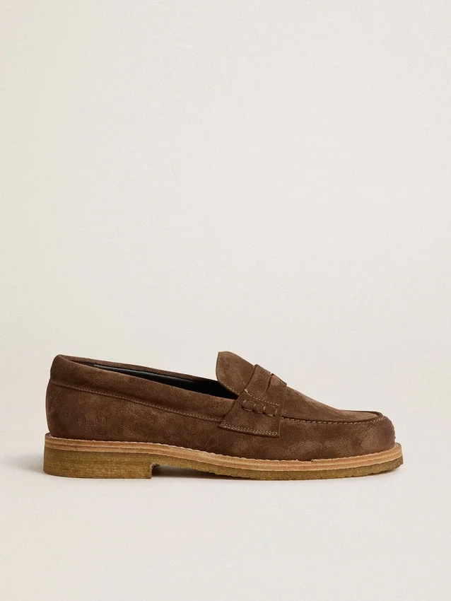 Jerry-Loafer für Damen aus taubengrauem Wildleder
