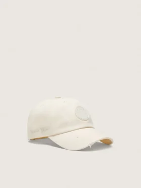 „Journey“-Baseballkappe aus weißem Baumwolltwill mit Aufnäher und „golden goose“-Stickerei