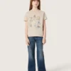 „Journey“-Bootcut-Jeans für Mädchen aus blauem Denim mit Strasssteinen im Farbverlauf