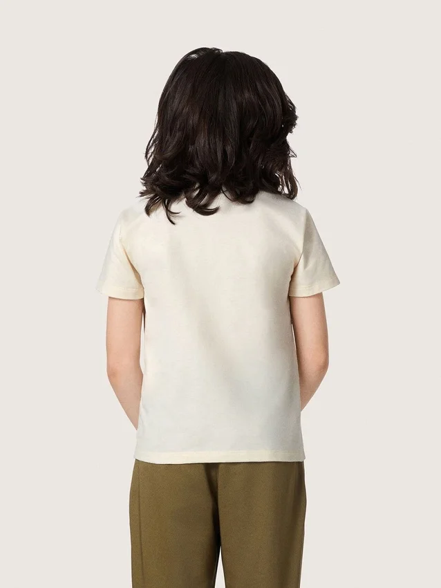 „Journey“-Jungen-Hemd aus weißem Baumwolljersey mit Logo
