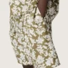Journey Jungen-Shorts aus Baumwoll-Canvas mit grün-weißem Blumenprint