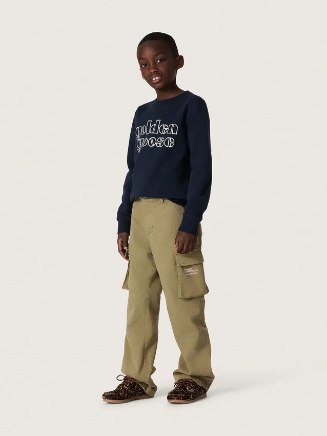 Journey-Jungen-Sweatshirt aus blauer Baumwollmischung mit kontrastierendem Logo