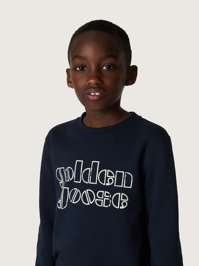 Journey-Jungen-Sweatshirt aus blauer Baumwollmischung mit kontrastierendem Logo