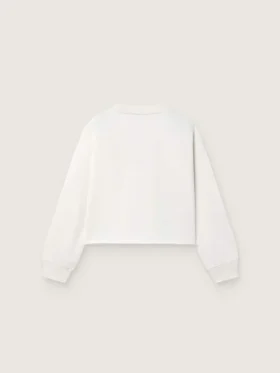„Journey“-Mädchen-Sweatshirt aus weißer Baumwolle mit Kristallen und Logo