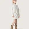 „Journey“-Mädchen-Sweatshirt aus weißer Baumwolle mit Kristallen und Logo