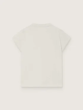 „Journey“-Mädchen-T-Shirt aus weißem Baumwolljersey mit silbernen Nieten