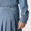 Journey-Minirock für Mädchen aus hellblauem Baumwoll-Chambray mit gesticktem Logo