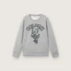 „Journey“-Sweatshirt mit Rundhalsausschnitt für Jungen aus grau melierter Baumwolle mit Maskottchen-Print