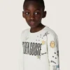 Journey Unisex-Sweatshirt aus weißer Baumwollmischung mit Doodle-Print