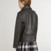 Jungen-Bikerjacke aus Leder im Used-Look