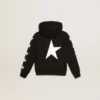 Jungen-Kapuzen-Sweatshirt in Schwarz mit kontrastierenden weißen Sternen