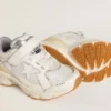 Junior Lightstar aus weißem Leder und Mesh mit weißem Lederstern