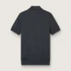 Kurzärmeliges Herren-Poloshirt aus grauer Merinowolle