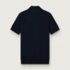 Kurzärmeliges Herren-Poloshirt aus marineblauer Merinowolle