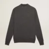 Langärmliges Herren-Poloshirt aus grauer Merinowolle