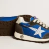 Marathon Junior aus blauem Nylon mit aufgedrucktem Stern und Fersenlasche aus Leder