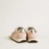 Marathon Junior aus rosa Nylon mit aufgedrucktem Stern und Lederlasche an der Ferse