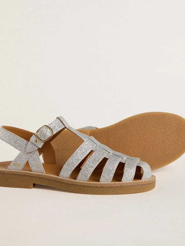 Maxime Young Sandalen in Silber mit Mikroglitzer