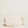 Mini Star Bag aus butterweißem Leder mit Ton-in-Ton-Stern