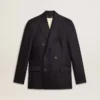 Mitternachtsblauer Herren-Blazer aus Wolle mit Zweireiher-Schluss