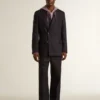 Mitternachtsblauer Herren-Blazer aus Wolle mit Zweireiher-Schluss