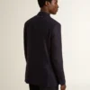 Mitternachtsblauer Herren-Blazer aus Wolle mit Zweireiher-Schluss