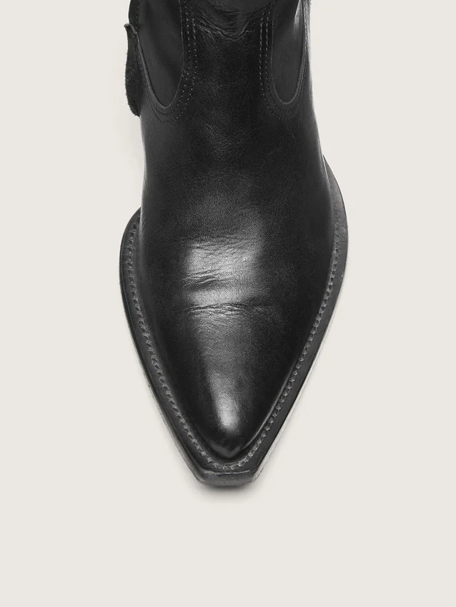 Niedrige „Debbie“-Herrenstiefel aus schwarzem Leder