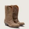 Niedrige „Wish Star“-Stiefel für Damen aus grauem Wildleder mit Sternstickerei