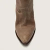 Niedrige „Wish Star“-Stiefel für Damen aus grauem Wildleder mit Sternstickerei