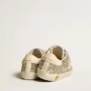 „Old School Young“ in Platin-Glitzer mit Lederstern und Fersenlasche