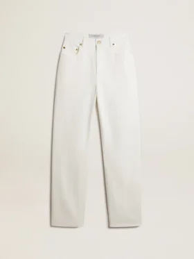 Optisch weiße Baumwoll-Jeanshose für Damen