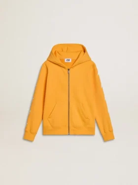 Orangefarbenes Sweatshirt für Jungen mit Reißverschluss