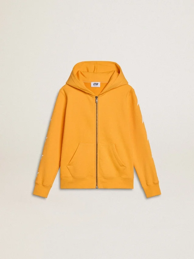 Orangefarbenes Sweatshirt für Jungen mit Reißverschluss