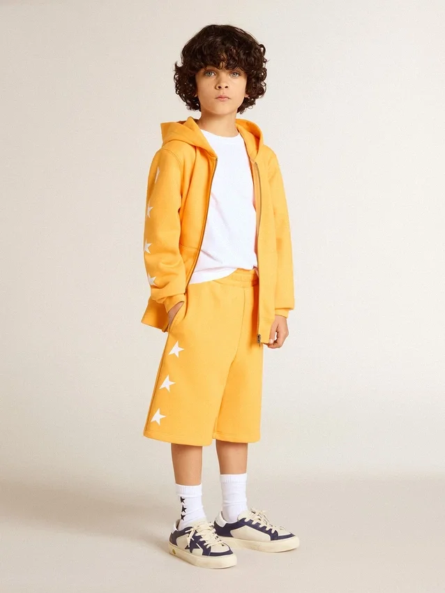 Orangefarbenes Sweatshirt für Jungen mit Reißverschluss