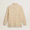 Oversize-Hemd aus cremefarbener, durchscheinender Spitze
