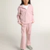 Rosa Sweatshirt mit Kapuze und silbernen Glitzersternen