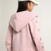 Rosa Sweatshirt mit Kapuze und silbernen Glitzersternen
