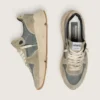 „Running Sole“ aus grauem Wildleder mit weißem Stern und weißer Fersenlasche