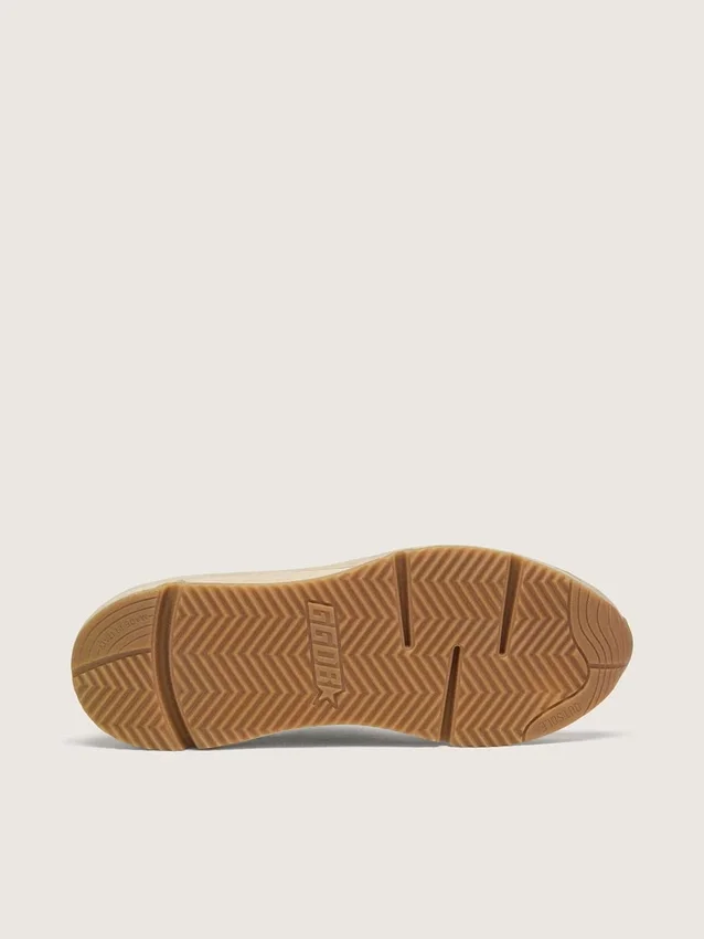 „Running Sole“ aus grauem Wildleder mit weißem Stern und weißer Fersenlasche