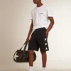 Schwarze Bermudashorts für Herren mit weißen Sternen