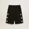 Schwarze Bermudashorts für Jungen mit weißen Sternen