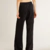 Schwarze Damen-Jogginghose mit Ton-in-Ton-Toile-de-Jouy-Print